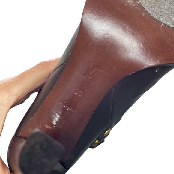 LOUIS VUITTON Jodie Denim Monogram Knee High Y2K Equestrian Boots \\ 39 - Picture 11 of 14